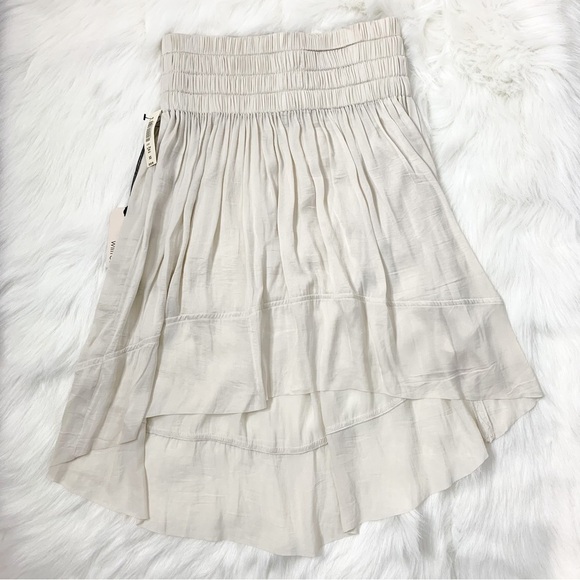 Aritzia Wilfred La Tour Skirt Draped High Lo High rise Waisted Birch Size XS - Picture 7 of 16